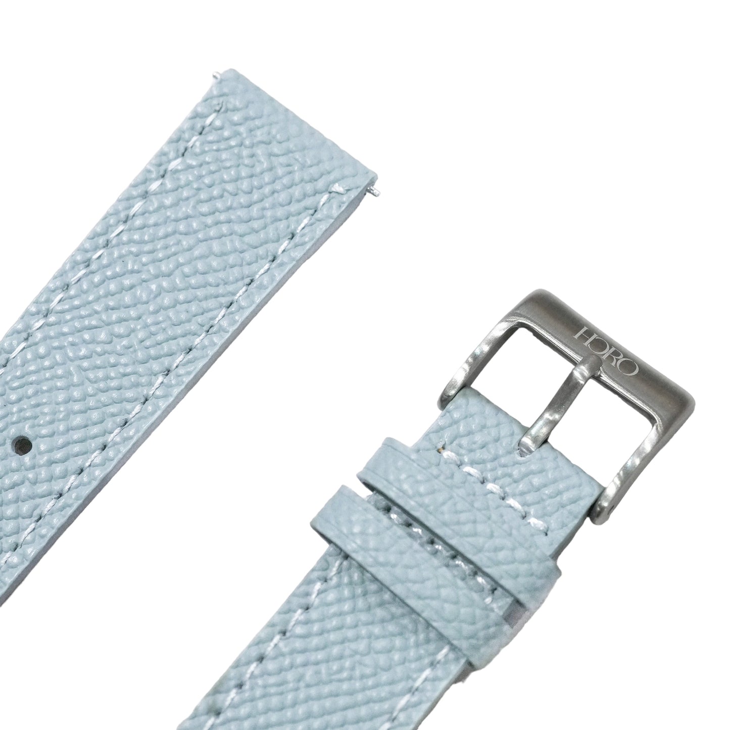 258D - Ice Blue Epsom strap with white stitching