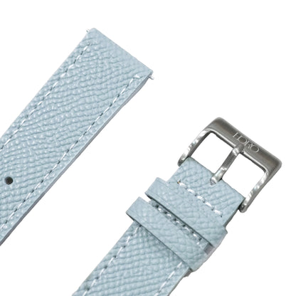 258D - Ice Blue Epsom strap with white stitching