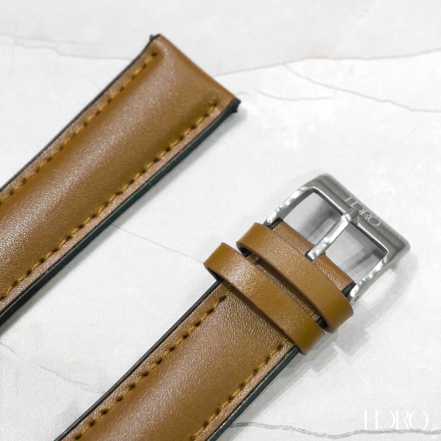 1A - Calf/silicone rubber strap Honey Brown