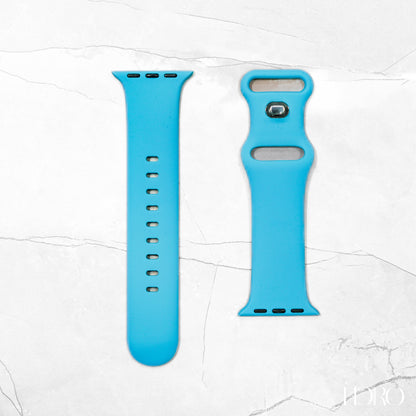 Aqua blue Silicone rubber strap for Apple Watch