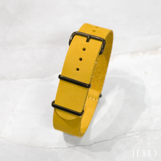 297 - Leather NATO Strap Yellow