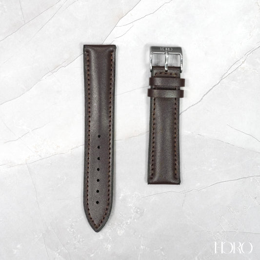 1A - Calf/silicone rubber strap Choco brown