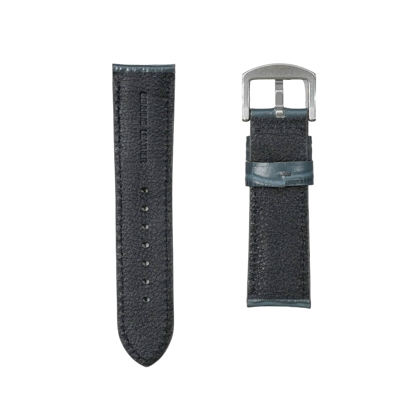 4A -  Blue grey Genuine leather strap