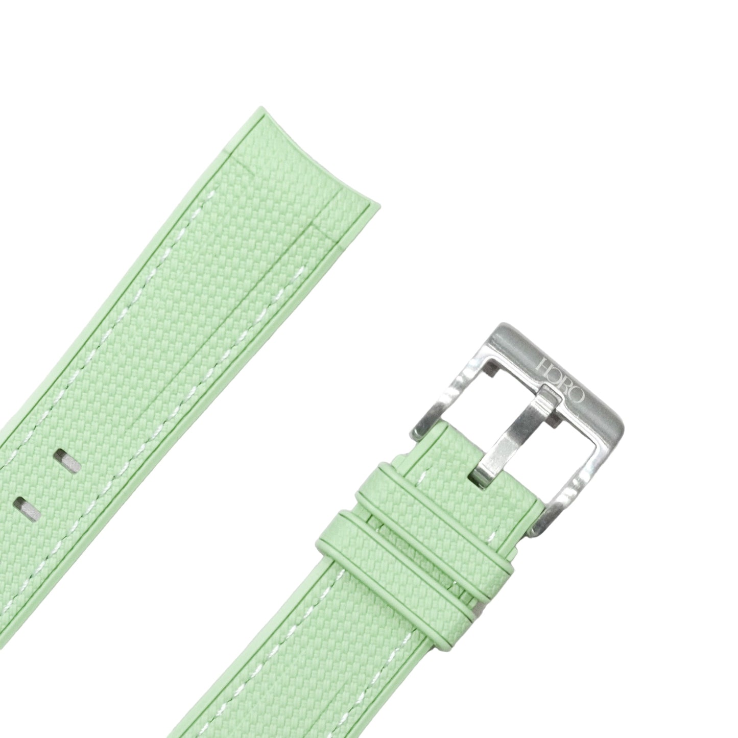 61M - Rubber strap Lime Green with white stitching