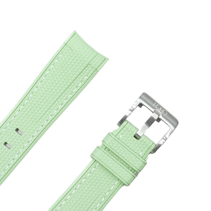 61M - Rubber strap Lime Green with white stitching