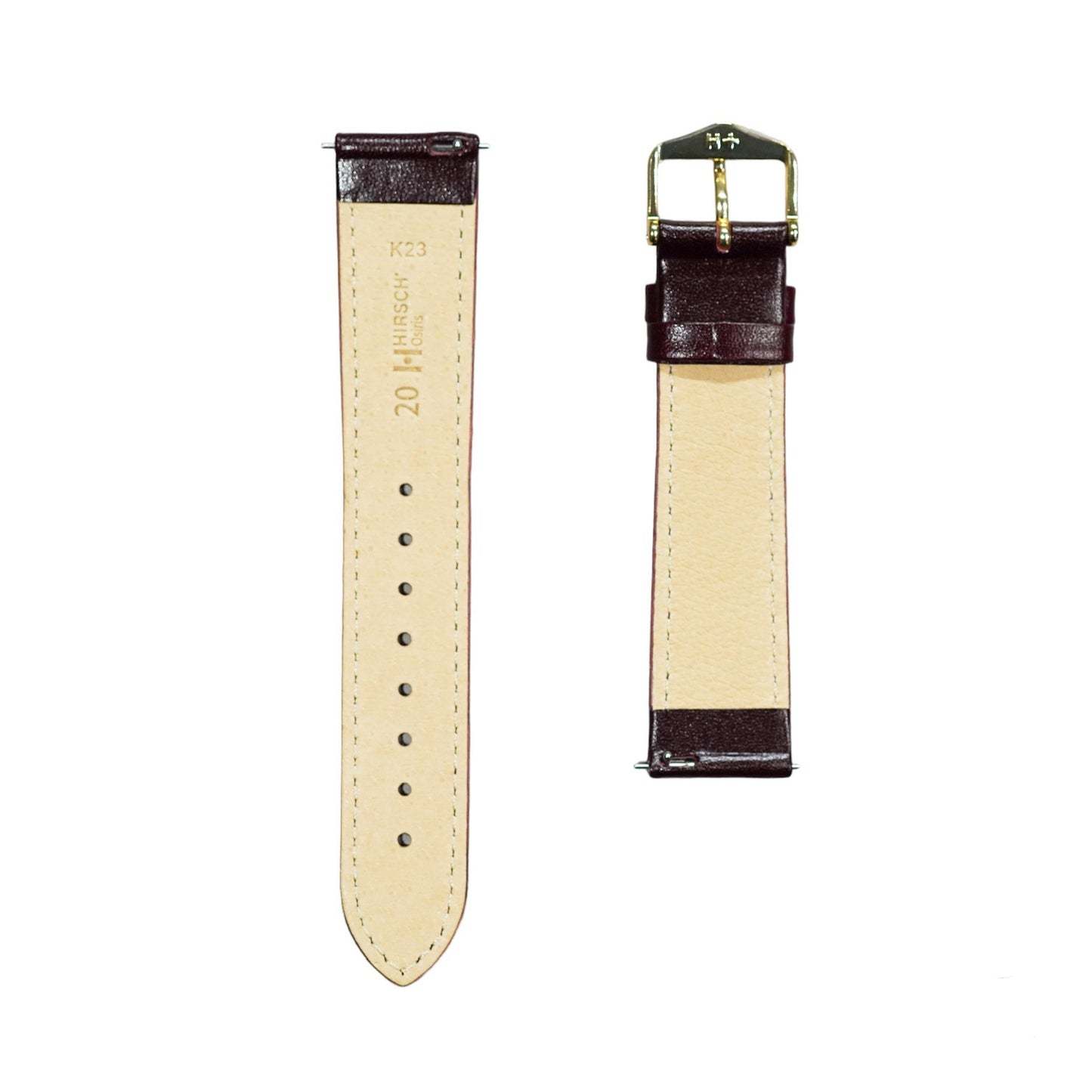 Hirsch OSIRIS Quick-Release Calf Leather Watch Strap in Burgundy