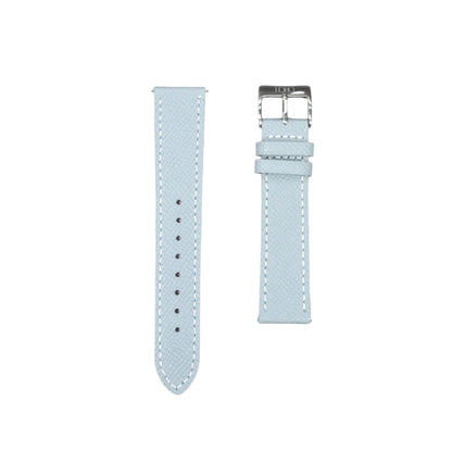 258D - Ice Blue Epsom strap with white stitching