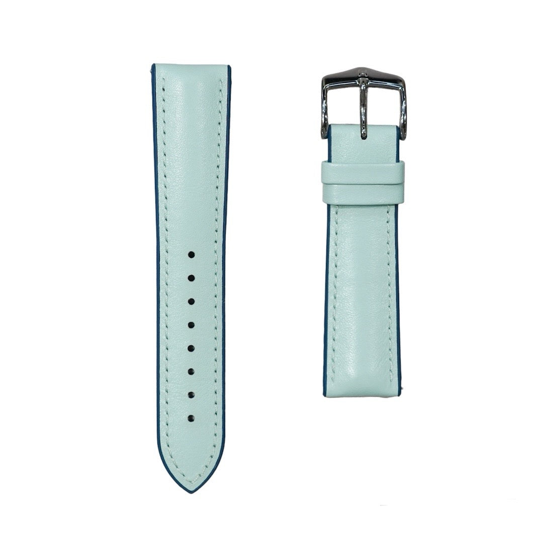 Hirsch LINDSEY Ladies Leather & Rubber Performance Watch Strap in BLUE/PETROL