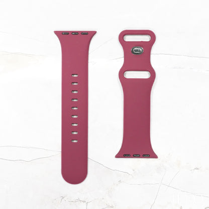 Burgundy Red Silicone rubber strap for Apple Watch