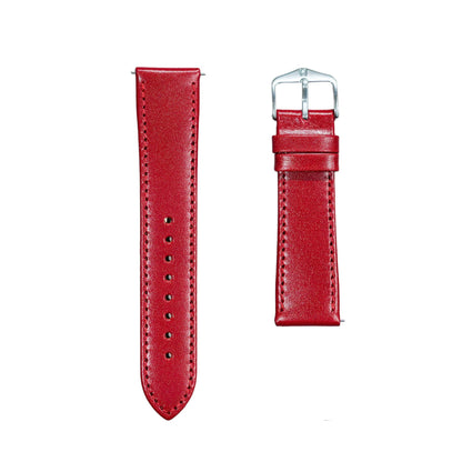 Hirsch OSIRIS Quick-Release Calf Leather Watch Strap in Red