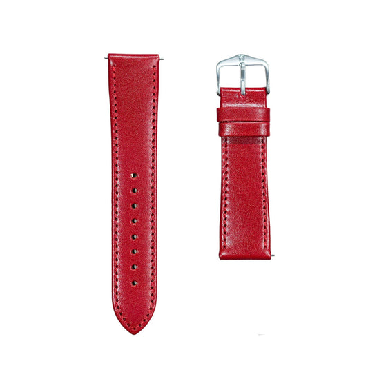 Hirsch OSIRIS Quick-Release Calf Leather Watch Strap in Red