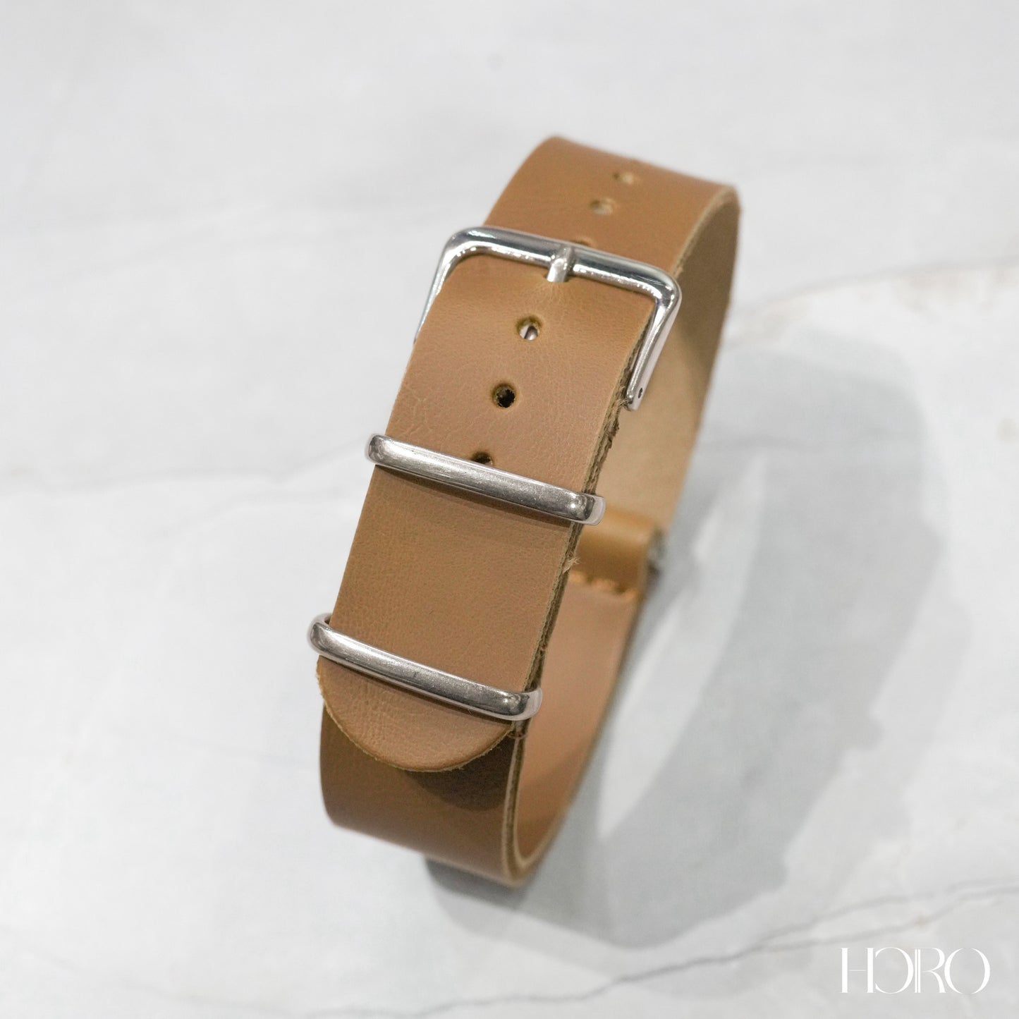 297 - Leather NATO Strap Golden Brown