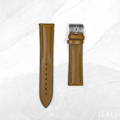 1A - Calf/silicone rubber strap Honey Brown