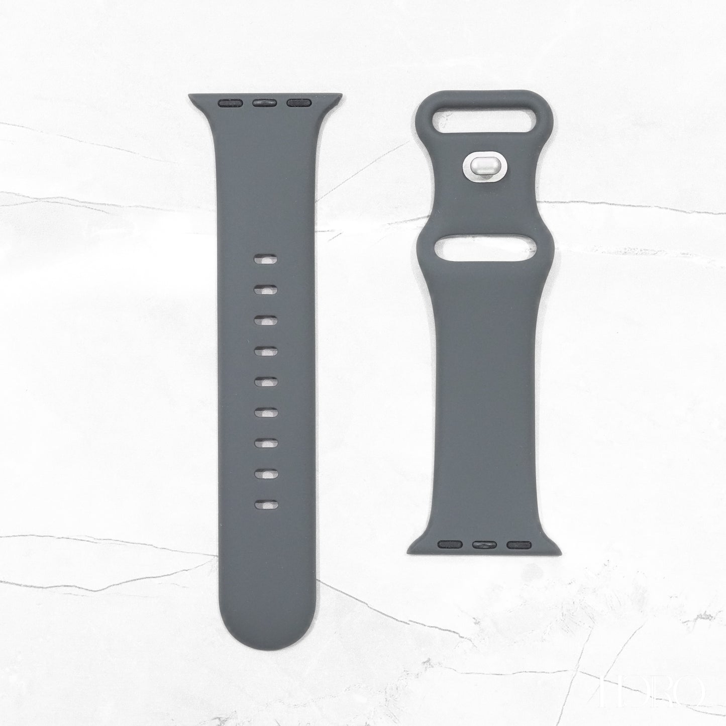 Grey Silicone rubber strap for Apple Watch