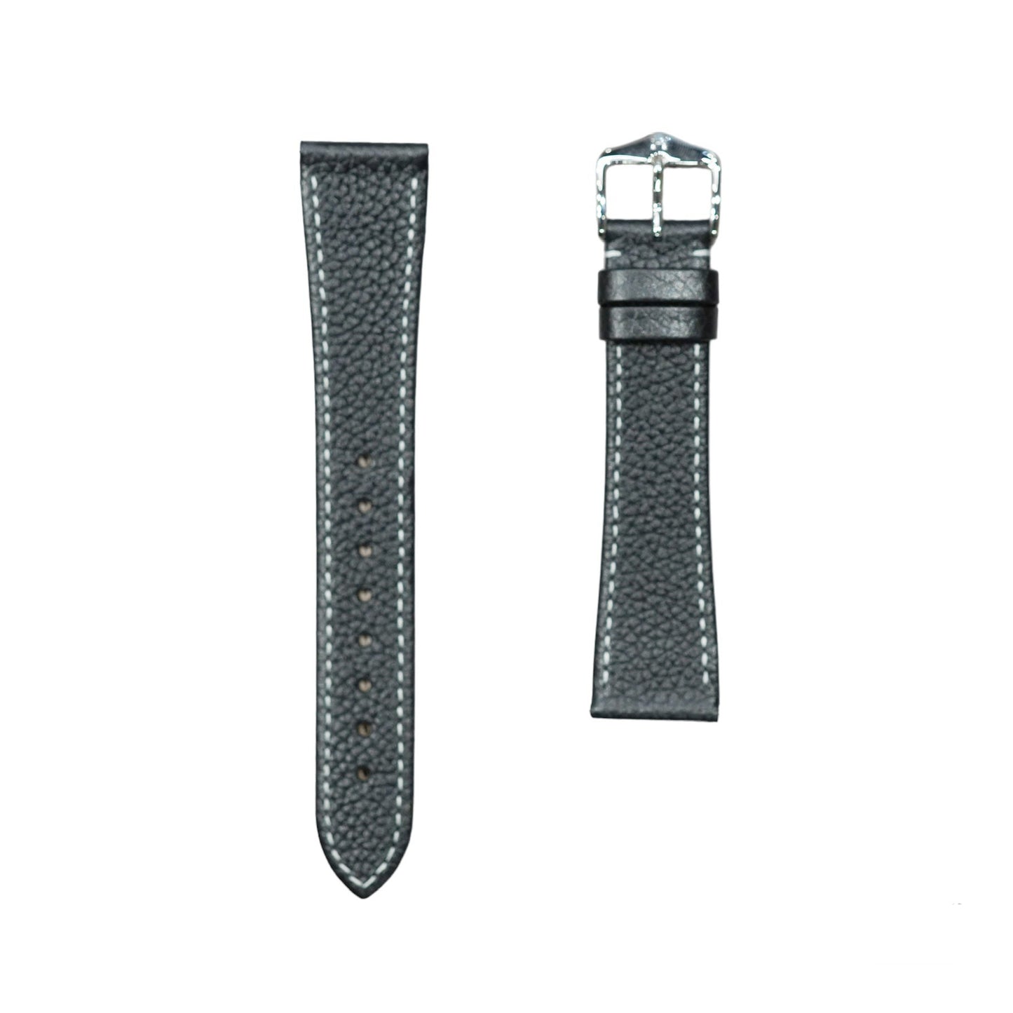 Hirsch BOLOGNA Quick-Release French-Style Textured Leather Watch Strap in Black