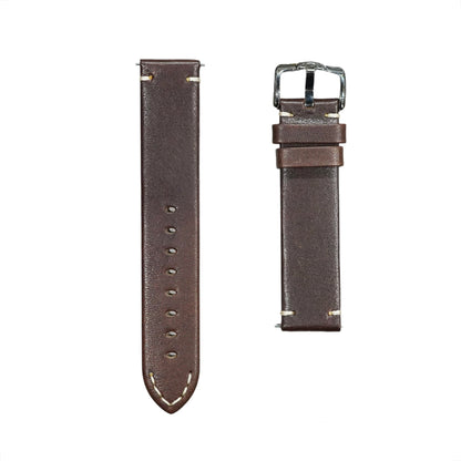 Hirsch RANGER Retro Leather Parallel Watch Strap in BROWN