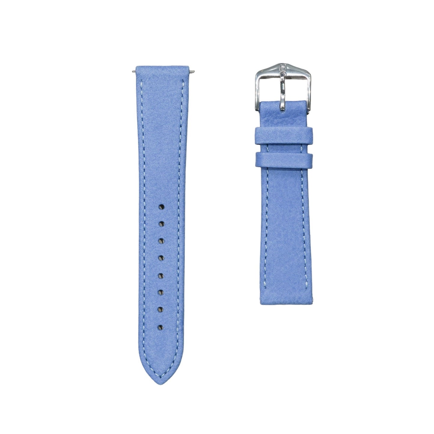 Hirsch OSIRIS Calf Leather with Nubuck Effect Watch Strap in Light blue