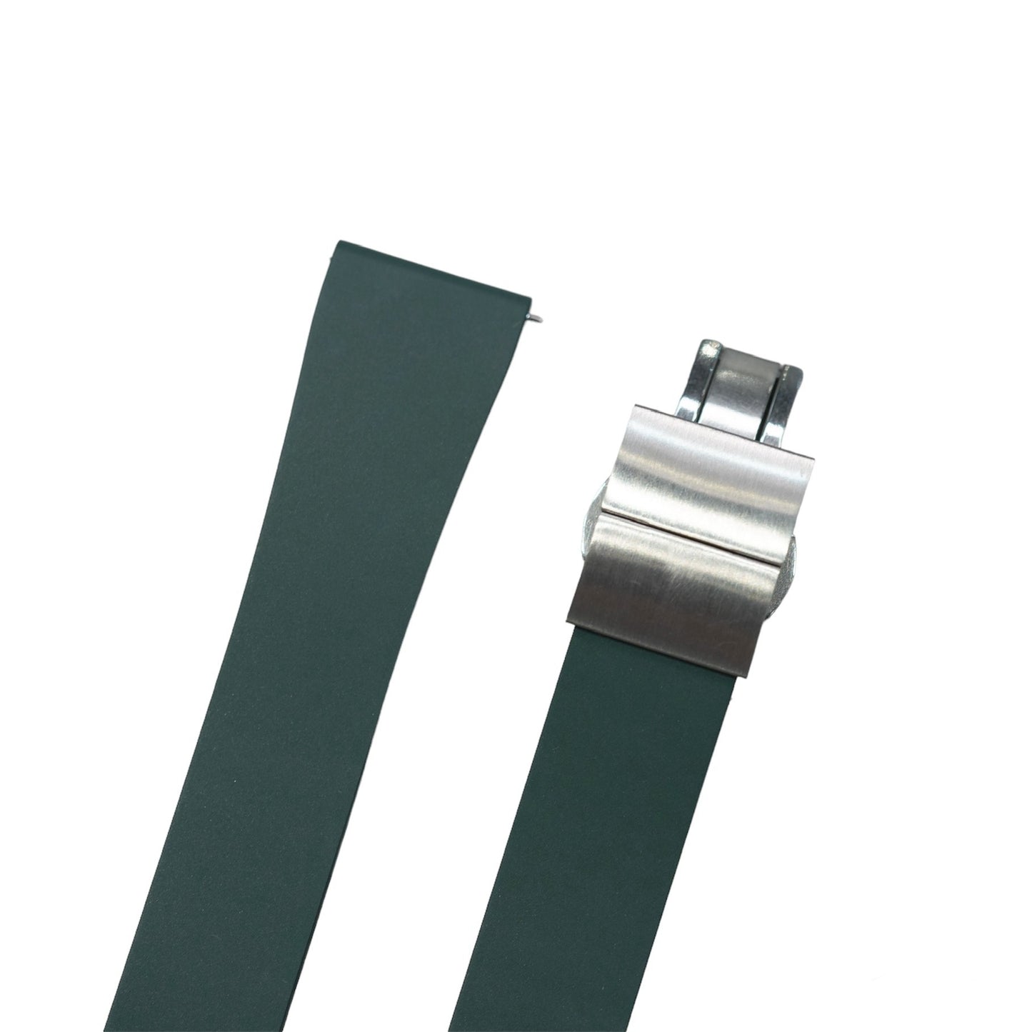 610 - Forest Green Adjustable FKM Rubber strap with clasps