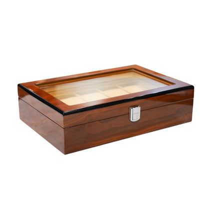 Brown Lacquered Wooden case for 10 watches