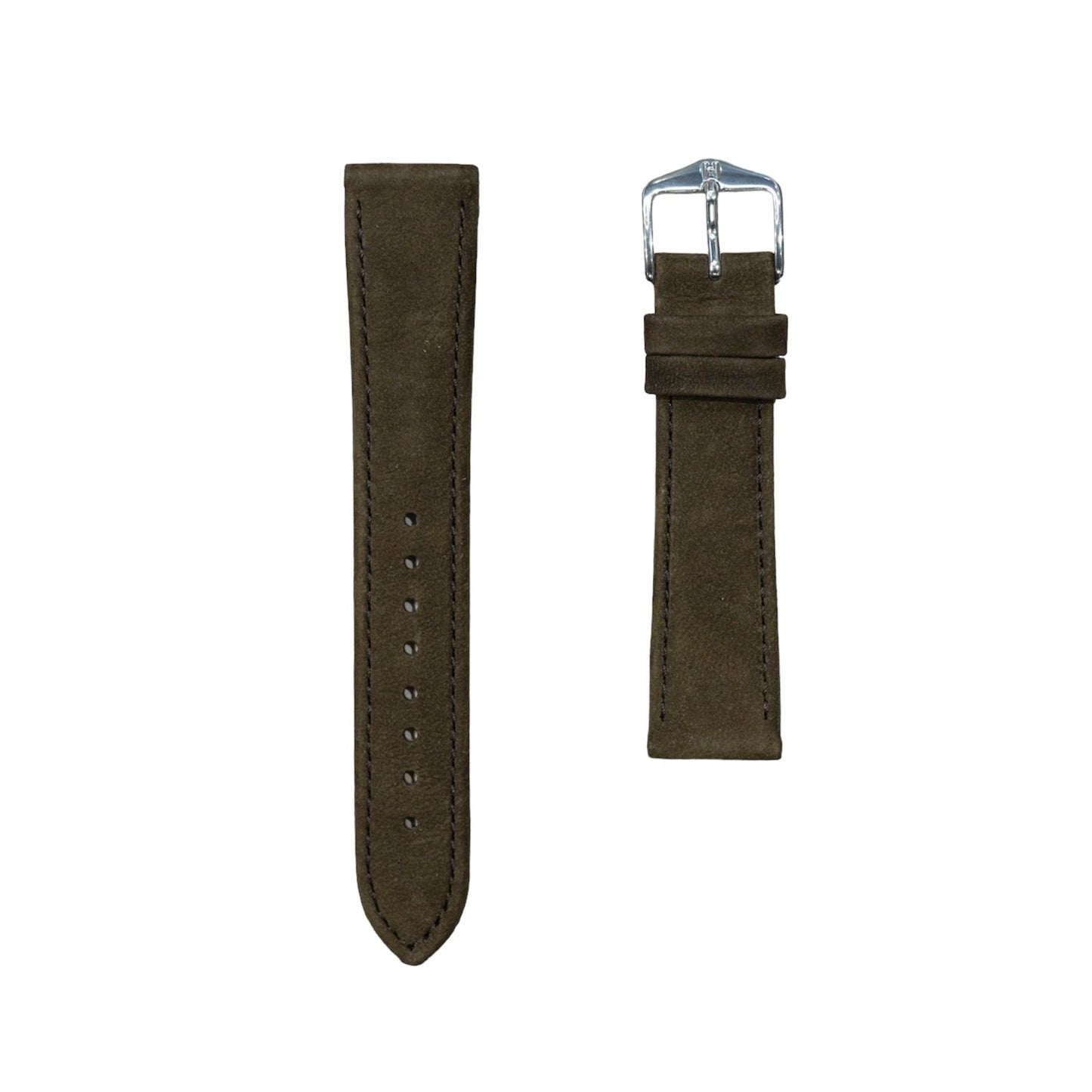 Hirsch OSIRIS Calf Leather with Nubuck Effect Watch Strap in Brown