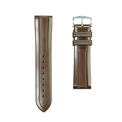 Hirsch HEVEA Natural Rubber Waterproof Watch Strap in BROWN