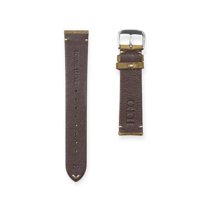 102 - Vintage calf leather strap Crack brown