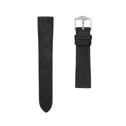 Hirsch OSIRIS Calf Leather with Nubuck Effect Watch Strap in Black