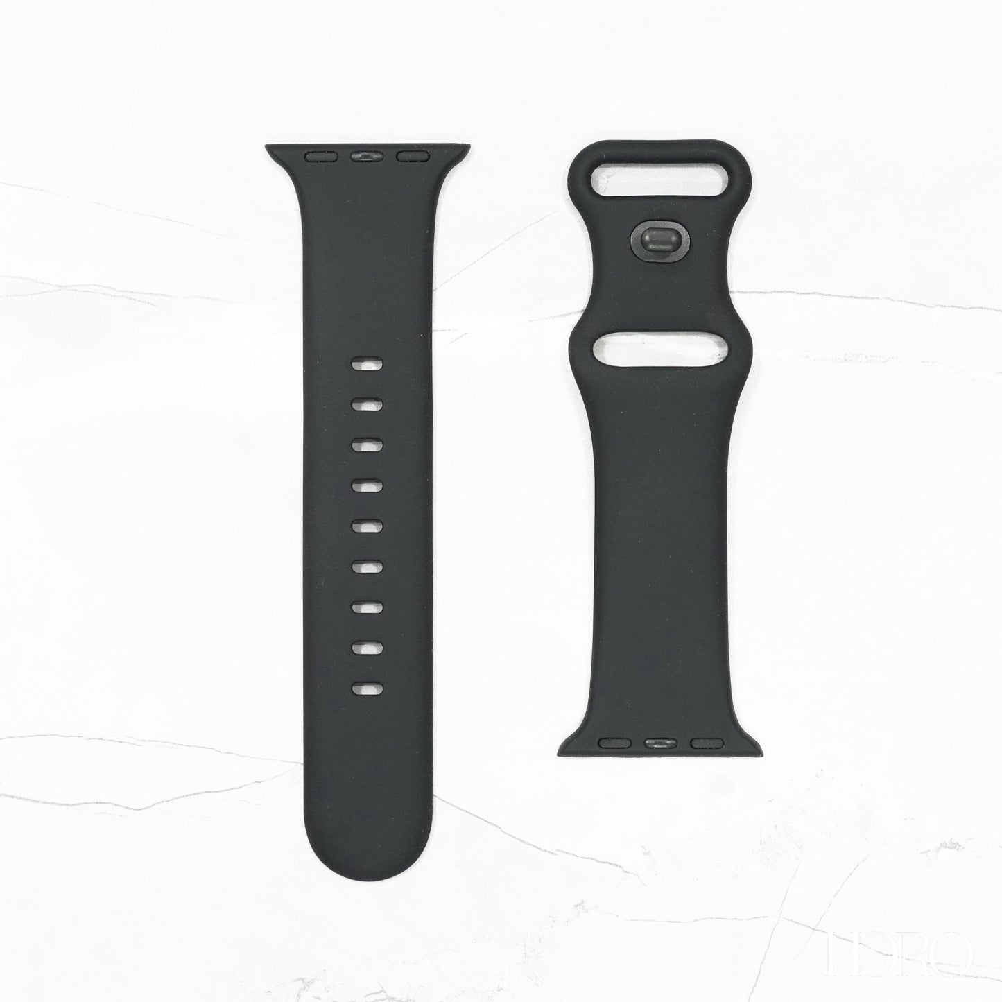 Black Silicone rubber strap for Apple Watch