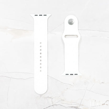 White Silicone rubber strap for Apple Watch