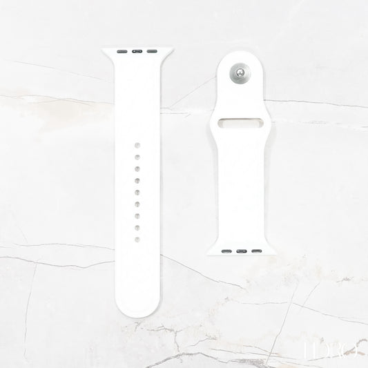 White Silicone rubber strap for Apple Watch