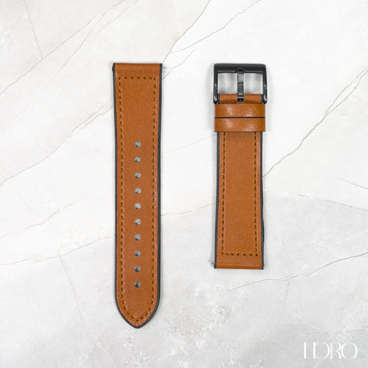 50R - Calf leather/Silicone rubber strap Brown