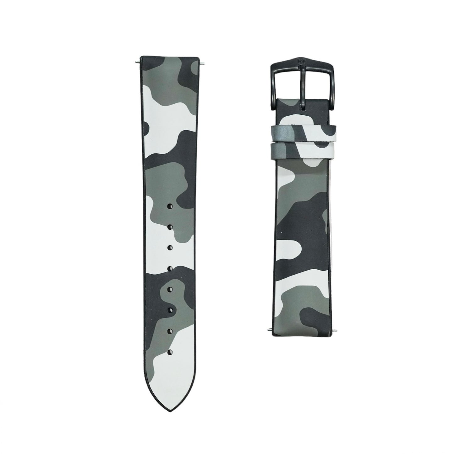 Hirsch JOHN Natural Rubber Performance Watch Strap in GREY CAMOUFLAGE