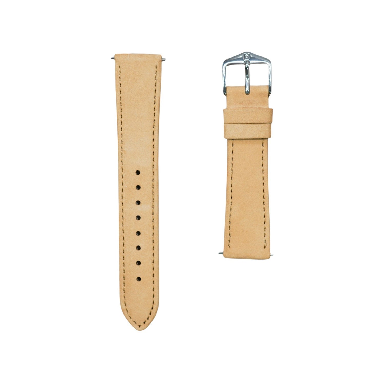 Hirsch OSIRIS Calf Leather with Nubuck Effect Watch Strap in Beige