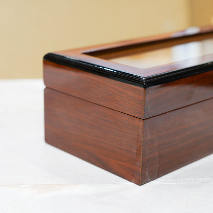 Brown Lacquered Wooden case for 5 watches