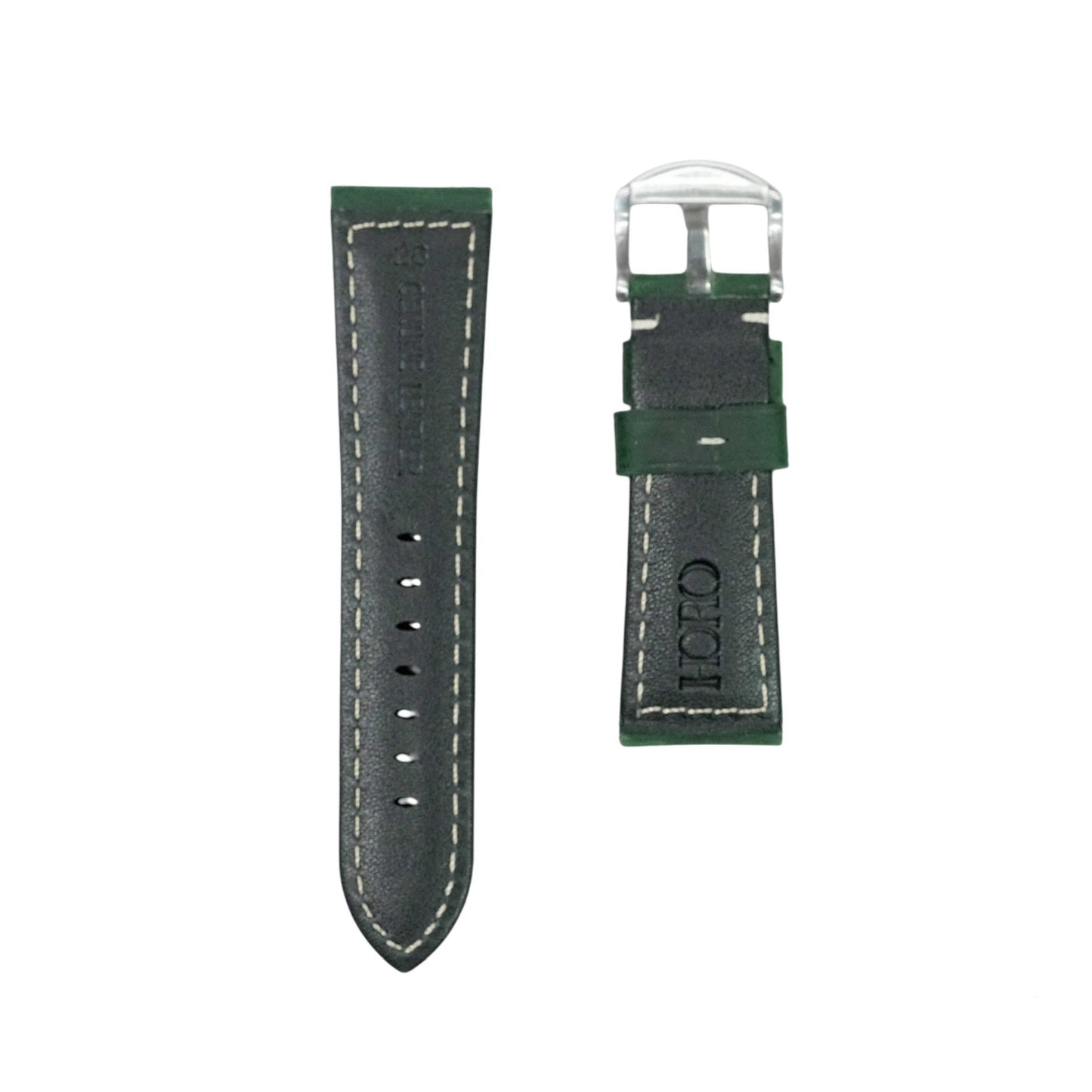 969 - Calf leather strap Matt Forest Green