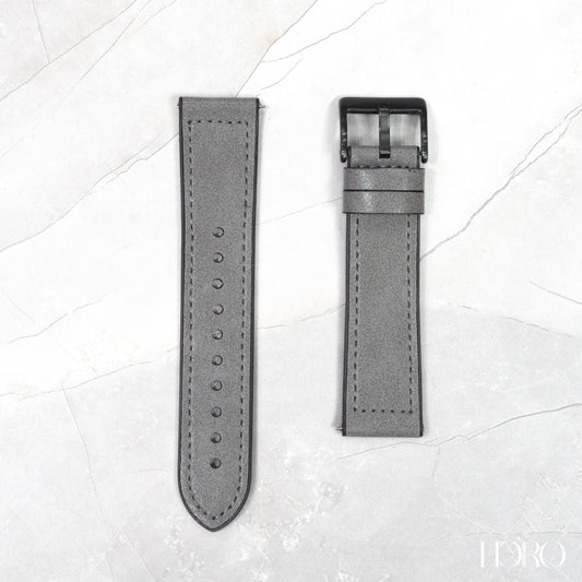 50R - Calf leather/Silicone rubber strap Grey