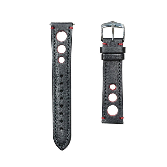 Hirsch RALLY Racing Strap in Black & Red