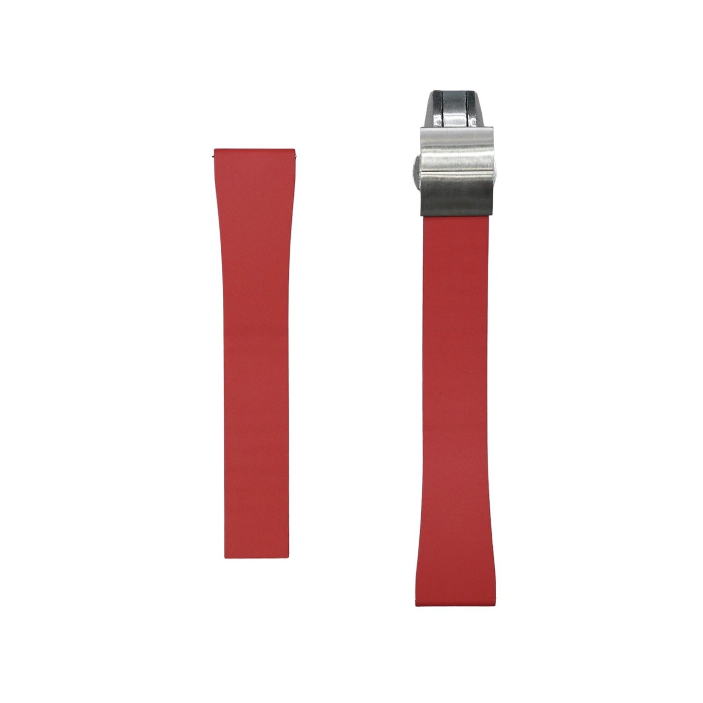 610 - Red Adjustable FKM Rubber strap with clasps