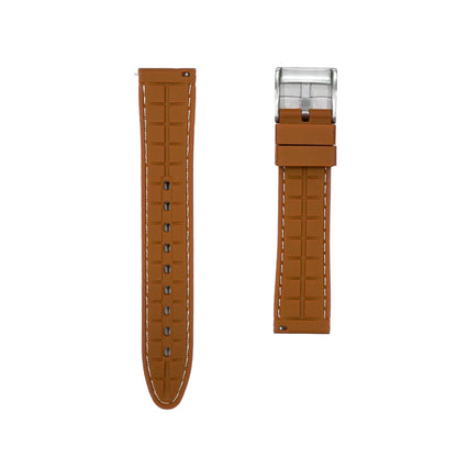 Waffle - Silicone rubber strap Brown