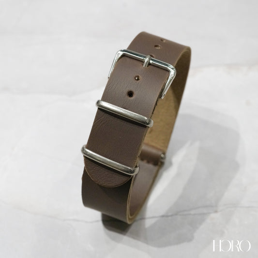 297 - Leather NATO Strap Dark Brown