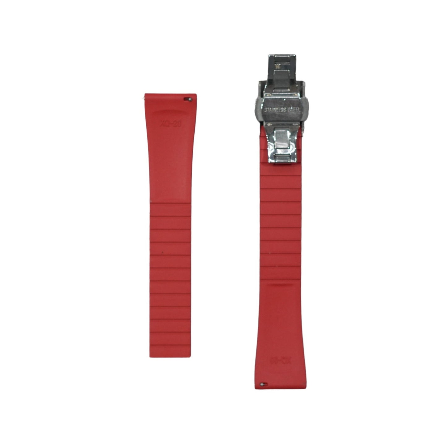 610 - Red Adjustable FKM Rubber strap with clasps