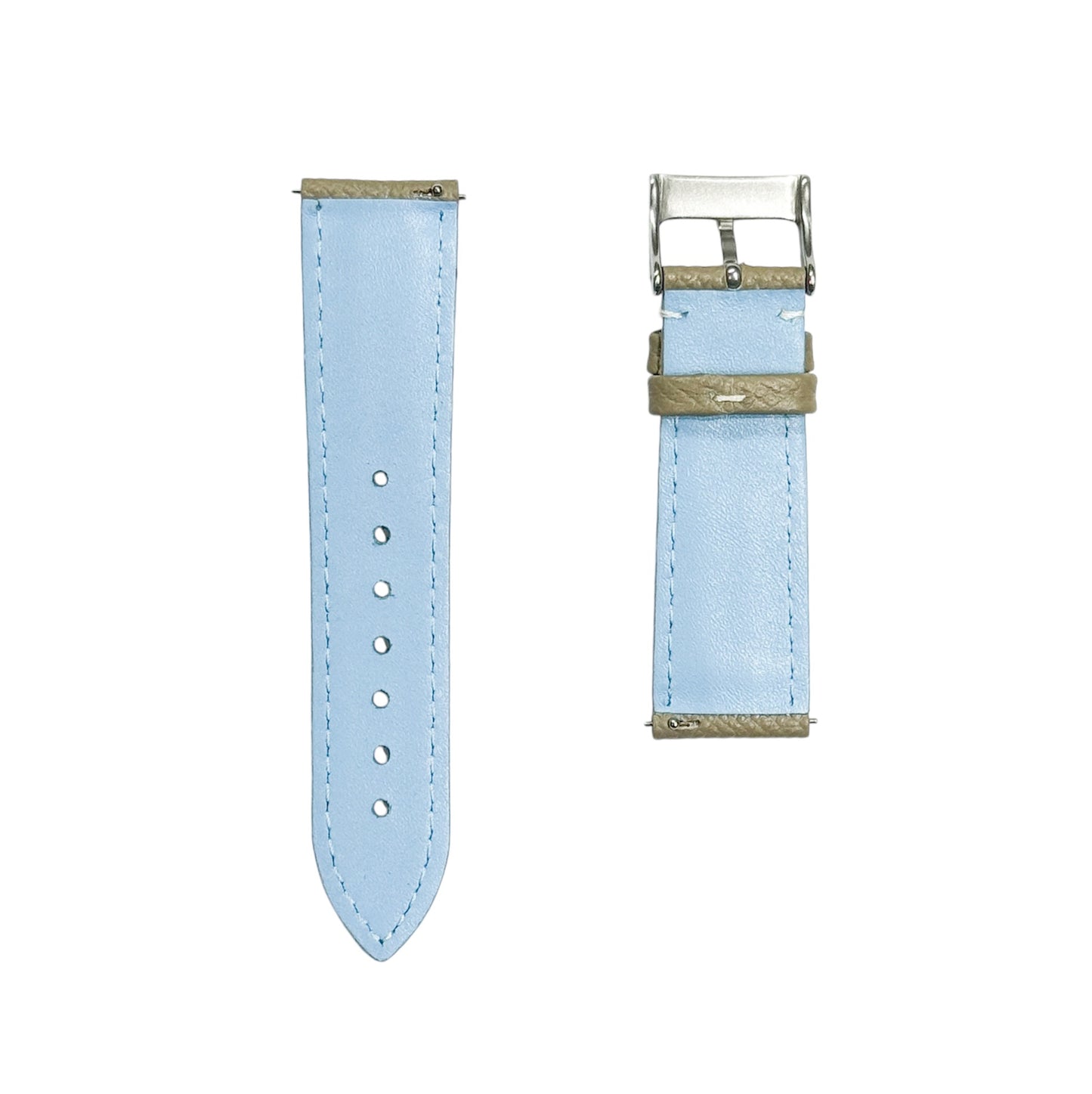 XS - Light Grey & Sky blue Calf strap