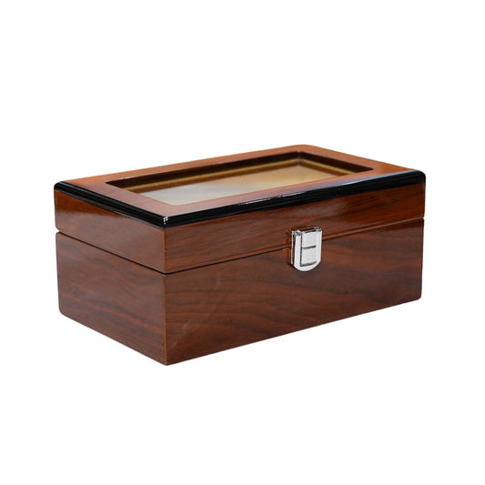 Brown Lacquered Wooden case for 3 watches