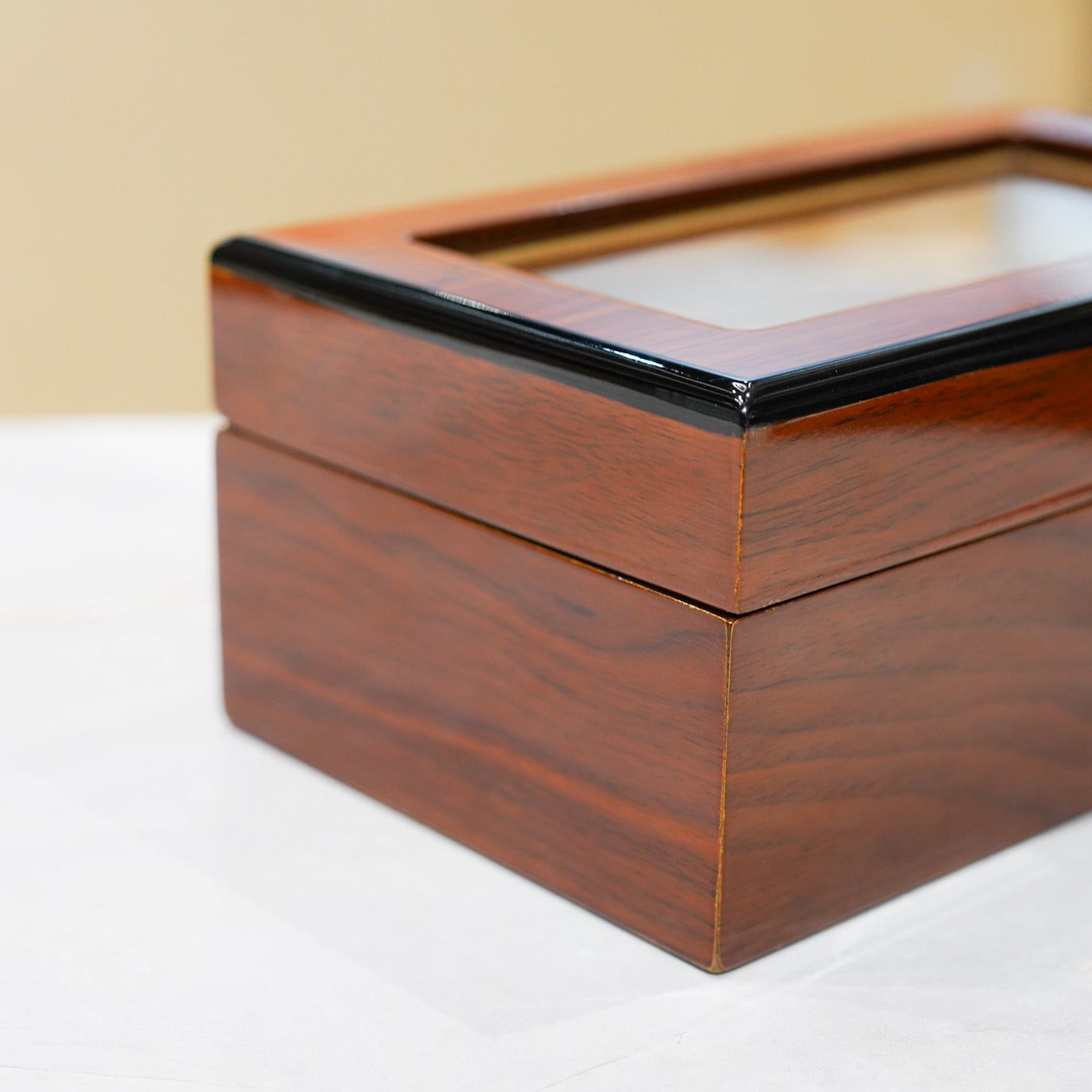 Brown Lacquered Wooden case for 3 watches