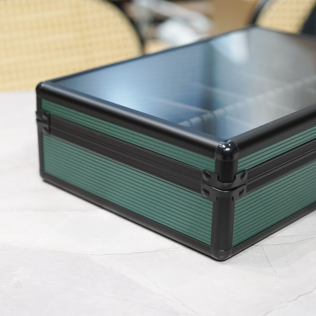 Aluminium case Black/Green for 10 watches