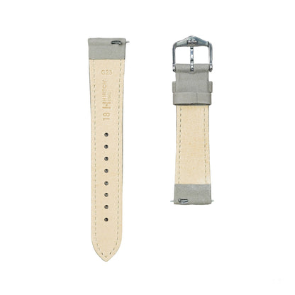 Hirsch OSIRIS Calf Leather with Nubuck Effect Watch Strap in Light Grey