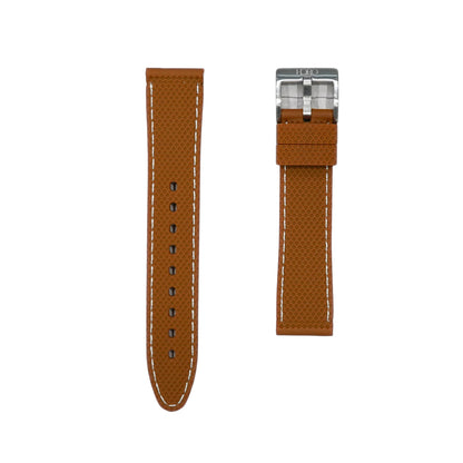 Waffle - Silicone rubber strap Brown