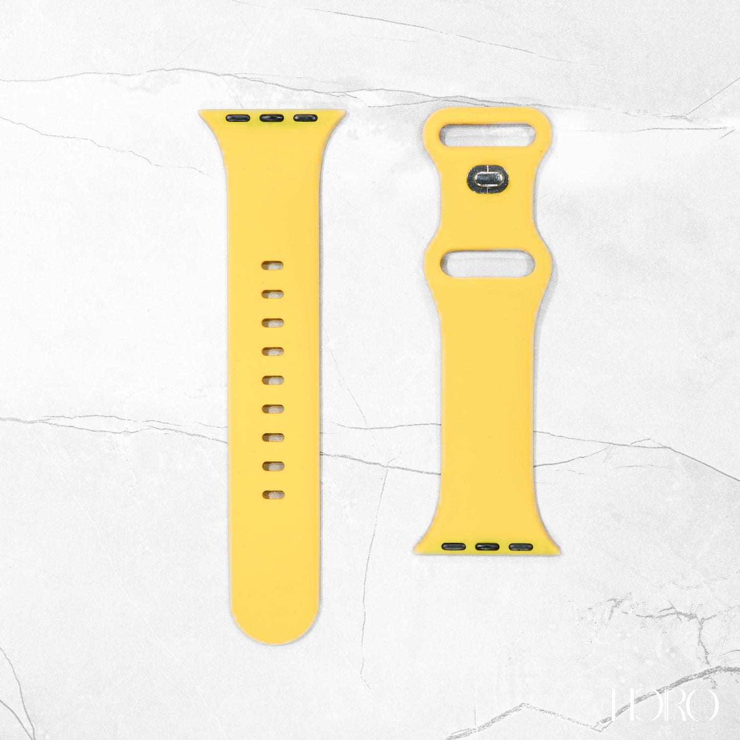 Yellow Silicone rubber strap for Apple Watch