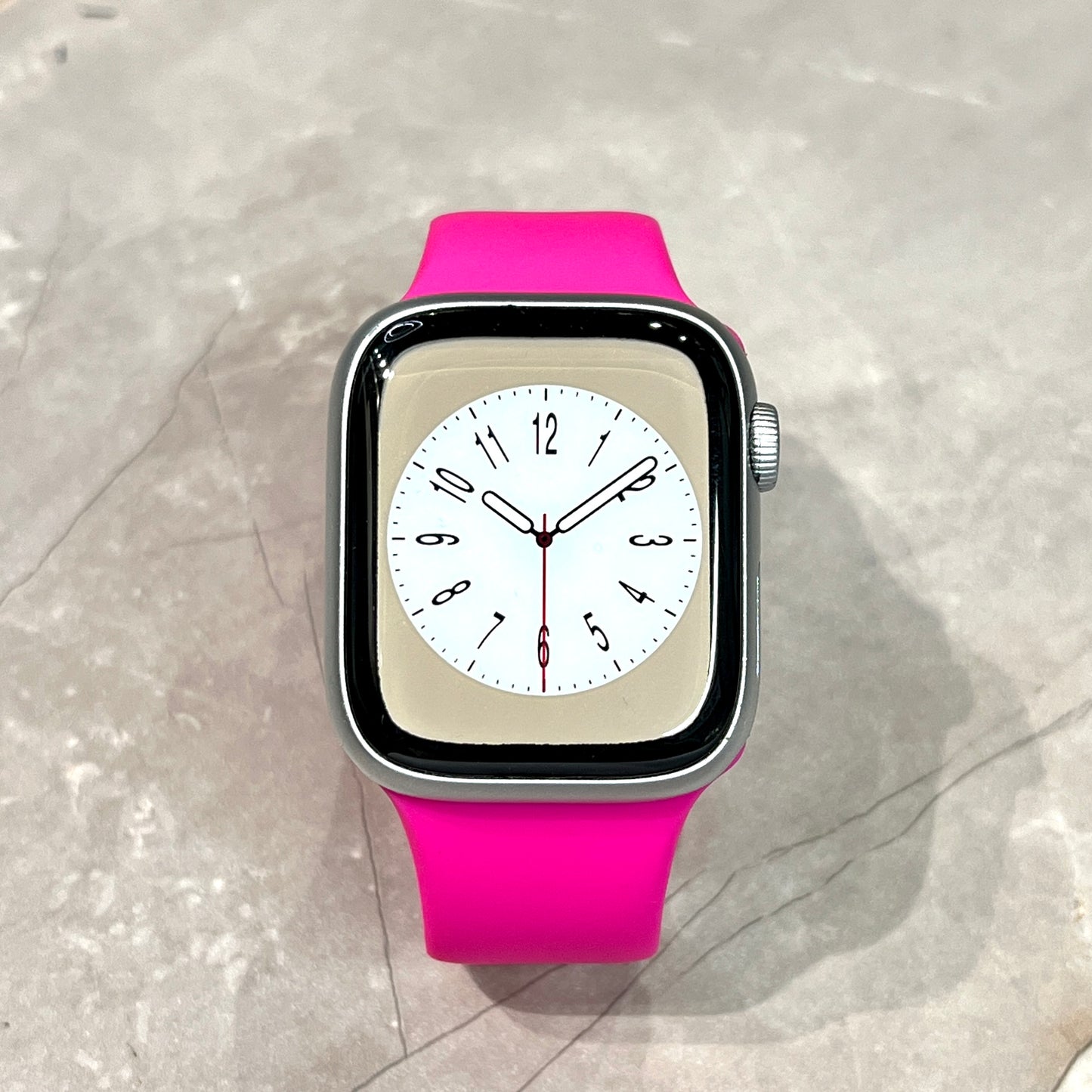 Shocking Pink Silicone rubber strap for Apple Watch